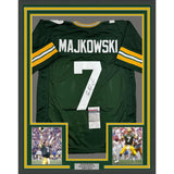 Framed Autographed/Signed Don Majkowski 35x39 Green Bay Green Jersey JSA COA