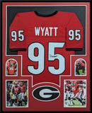 FRAMED GEORGIA BULLDOGS DEVONTE WYATT AUTOGRAPHED SIGNED JERSEY JSA COA
