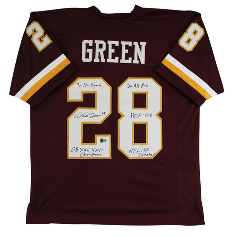 Darrell Green "Career Stat" Authentic Signed Maroon Pro Style Jersey BAS Witness