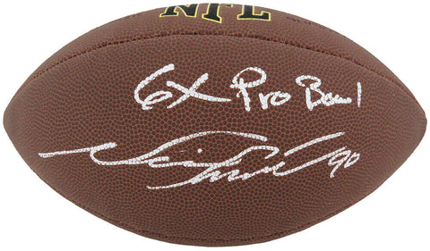 Neil Smith Signed Wilson Super Grip NFL Football w/6x Pro Bowl- (SCHWARTZ COA)