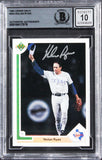 Rangers Nolan Ryan Signed 1991 Upper Deck #345 Card Auto 10! BAS Slabbed