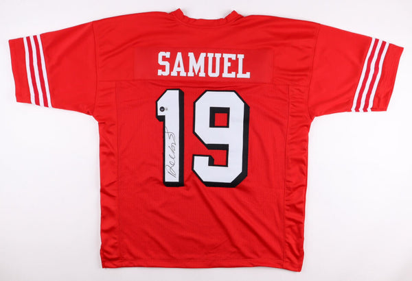 DEEBO SAMUEL SIGNED SAN FRANCISCO 49ERS #19 RED COLOR RUSH JERSEY BECKETT