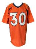 Terrell Davis Signed Custom Orange Pro-Style Football Jersey BAS ITP
