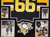 FRAMED PITTSBURGH PENGUINS MARIO LEMIEUX AUTOGRAPHED SIGNED JERSEY FRAMEWORTH