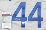 Darryl Strawberry Signed Los Angeles Dodgers Gray Road Jersey (JSA COA)