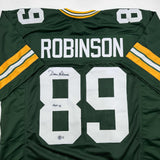 Autographed/Signed Dave Robinson HOF 13 Green Bay Green Jersey Beckett BAS COA