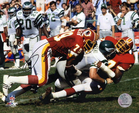 Coy Bacon Signed Washington Tackle Action 8x10 Photo - (SCHWARTZ COA)