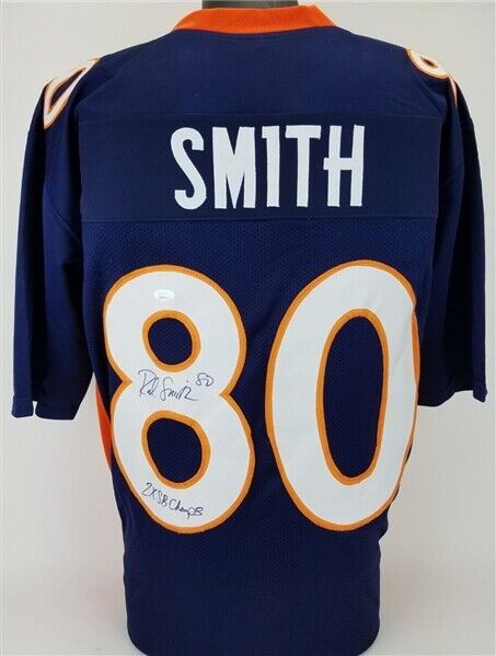 Rod Smith "2x SB Champs" Signed Denver Broncos Custom Blue Jersey (JSA COA)