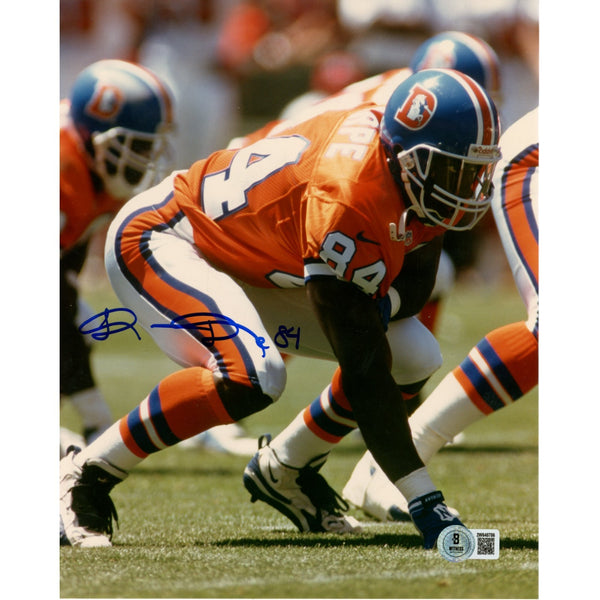 Shannon Sharpe Autographed/Signed Denver Broncos 8x10 Photo Beckett 51044