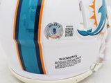 ZACH THOMAS AUTOGRAPHED DOLPHINS WHITE SPEED MINI HELMET HOF 2023 BECKETT 215335