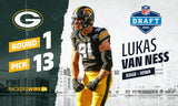 Lukas Van Ness Signed Green Bay Packers 35x43 Framed Jersey (Beckett) Ex-Iowa LB