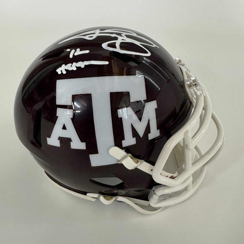 Autographed/Signed Johnny Manziel 12 Heisman Texas A&M Mini Helmet BAS COA
