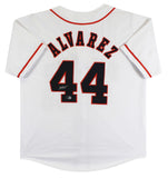 Yordan Alvarez Authentic Signed White Pro Style Jersey Autographed BAS Witnessed