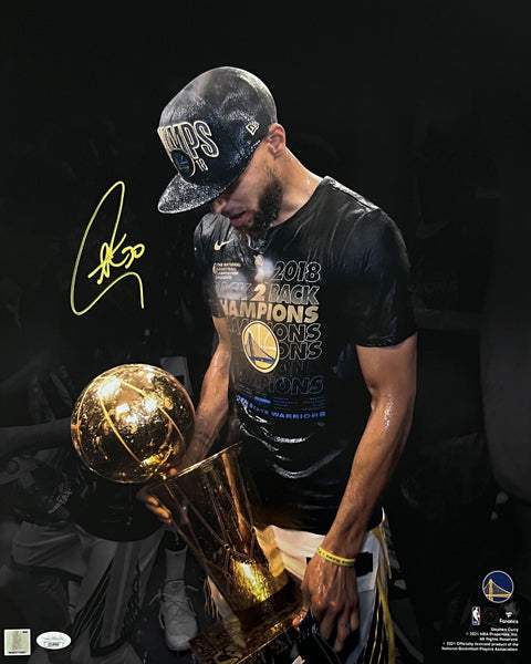 Stephen Curry Golden State Warriors Signed Trophy Spotlight 16x20 JSA LOA