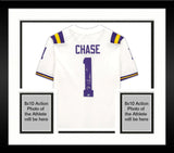Framed Ja'Marr Chase LSU Tigers Autographed White Nike Game Jersey