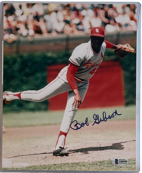 Bob Gibson Autographed St. Louis Cardinals 8x10 Photo Beckett COA