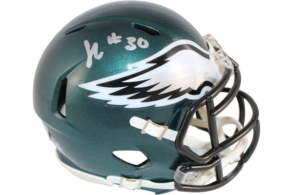 Jihaad Campbell Autographed/Signed Philadelphia Eagles Mini Helmet Beckett 52729