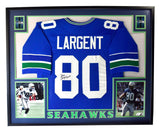 Steve Largent Seahawks HOF Autographed/Inscribed Jersey Framed JSA 207489