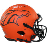 John Elway Autographed Denver Broncos Pro Rave Helmet Beckett Witness 55252