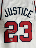 DAVID JUSTICE Signed Custom Replica White Jersey AUTO - Atlanta Braves MLB - BAS