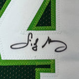 Framed Autographed/Signed Sidney Moncrief 35x39 Green/White Jersey PSA COA