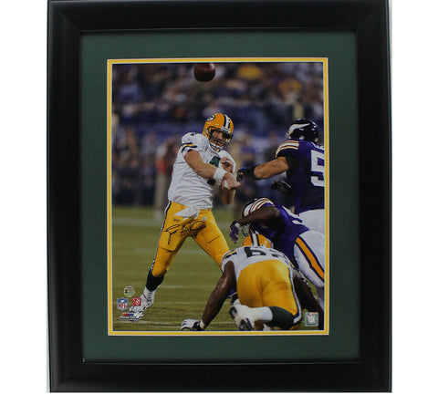 Brett Favre Signed Green Bay Packers Framed 16x20 NFL Photo - 421st Touchdown