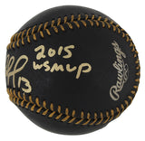 Royals Salvador Perez "2015 WS MVP" Signed Black Oml Baseball BAS Witnessed