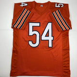 Autographed/Signed Brian Urlacher Chicago Orange Football Jersey Beckett BAS COA