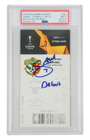 Bukayo Saka Signed 2018 Professional Debut Match Ticket Inscribed Debut - PSA 9