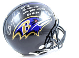 Ray Lewis Ravens F/S ProLine Helmet w/ 5 Insc- Beckett Auth *White Full Name