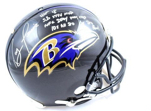 Ray Lewis Ravens F/S ProLine Helmet w/ 5 Insc- Beckett Auth *White Full Name
