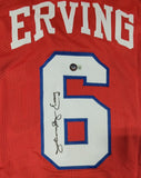 JULIUS ERVING SIGNED PRO STYLE "DR. J" CUSTOM XL STAT JERSEY BECKETT QR CODE