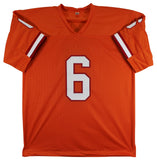Baker Mayfield Authentic Signed Orange Throwback Pro Style Jersey BAS Witnessed