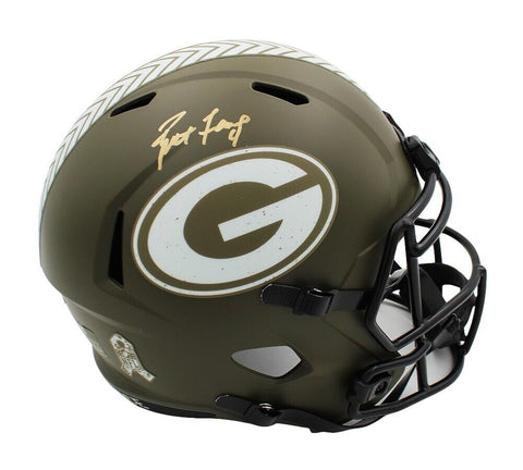 Brett Favre Signed Green Bay Packer Speed Full Size Salute to Service NFL Helmet