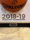 Giannis Antetokounmpo Autographed Basketball Display Breaking Through Frame JSA