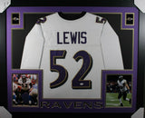 RAY LEWIS (Ravens white SKYLINE) Signed Autographed Framed Jersey JSA