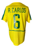 Roberto Carlos Signed Brazil Yellow Nike XL Soccer Jersey BAS