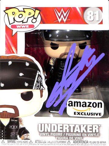 The Undertaker Autographed/Signed WWE Funko Pop! #81 Beckett 42568