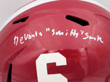 DEVONTA SMITH AUTOGRAPHED ALABAMA RED FULL SIZE HELMET SMITTY BECKETT QR 203863