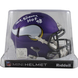 Paul Krause Autographed Minnesota Vikings Mini Helmet HOF Beckett Witness 49693