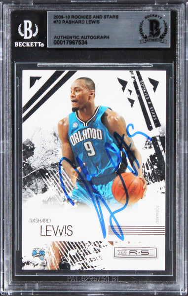 Magic Rashard Lewis Authentic Signed 2009 Rookies And Stars #70 Card BAS Slabbed