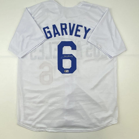 Autographed/Signed STEVE GARVEY Los Angeles White Jersey Beckett COA