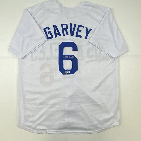 Autographed/Signed STEVE GARVEY Los Angeles White Jersey Beckett COA