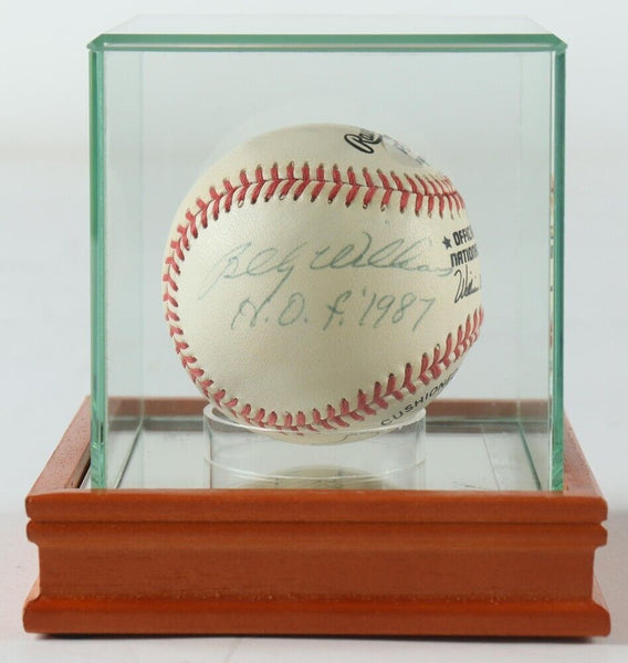 Ernie Banks & Billy Williams Signed NL Baseball w/Wood Display Case Chicago Cubs
