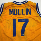 Autographed/Signed Chris Mullin Golden State Yellow Jersey Beckett BAS COA