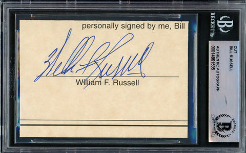 Bill Russell Autographed 2.5x3.5 Cut Signature Celtics Beckett 14861595