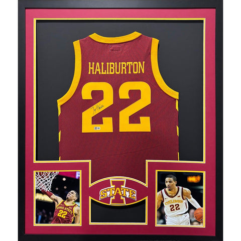 Tyrese Haliburton Autographed Signed Framed Iowa State Jersey BECKETT