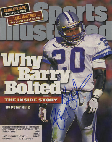 BARRY SANDERS Signed Lions "Why Barry Bolted" Sports Illustrated 8/9/99 Magazine