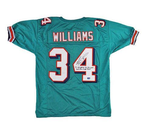 Ricky Williams Signed Miami Custom Teal Jersey w- I Was Gonna Run the Ball Insc