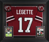 South Carolina Xavier Legette Signed Maroon Pro Style Framed Jersey BAS Wit 2